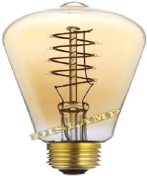 Lámpara ST64 Ámbar LED Espiral Vertical 230V 3W